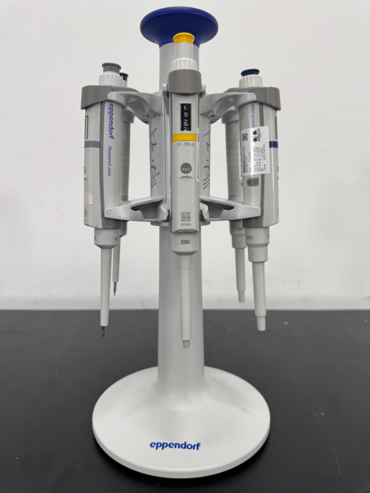 Image of Eppendorf Research Plus Single Channel Pipettes and Stand